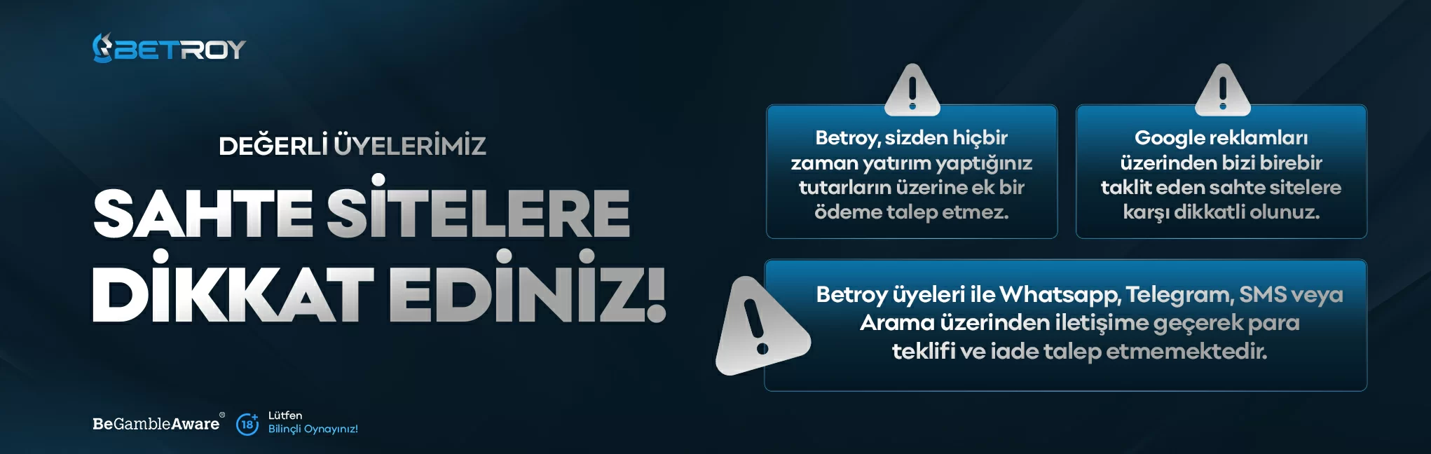 Betroy sahte sitelere karşı güvenlik uyarısı